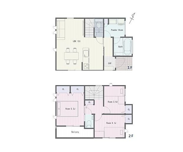 3LDK　建物面積63.34ｍ2　土地面積62.17ｍ2