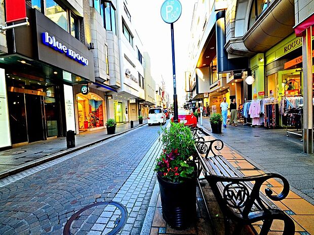 横浜元町ショッピングストリート 1100m 老舗店舗の重厚な佇まいとおしゃれなショップが混在する楽しいストリート。