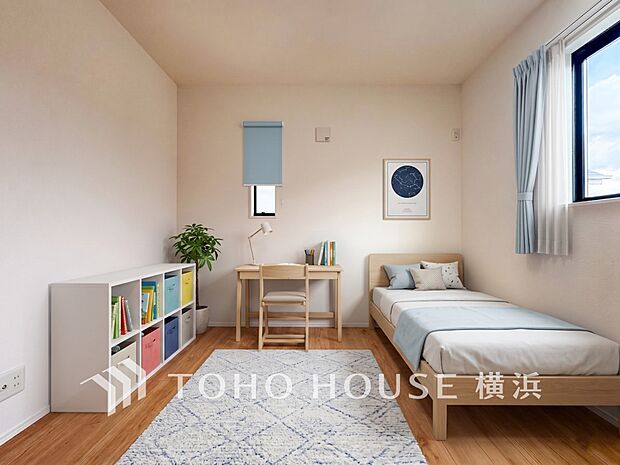 一日の疲れをいやしてくれる寝室。※生成AIによるイメージです。家具・小物は販売価格に含まれません。