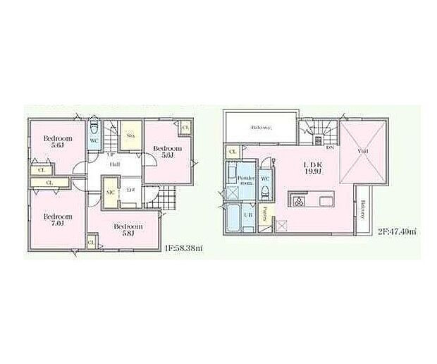 4LDK 建物面積105.78m2 土地面積173.29m2