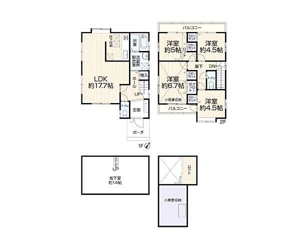 4LDK　土地面積106.80m2　建物面積92.34m2