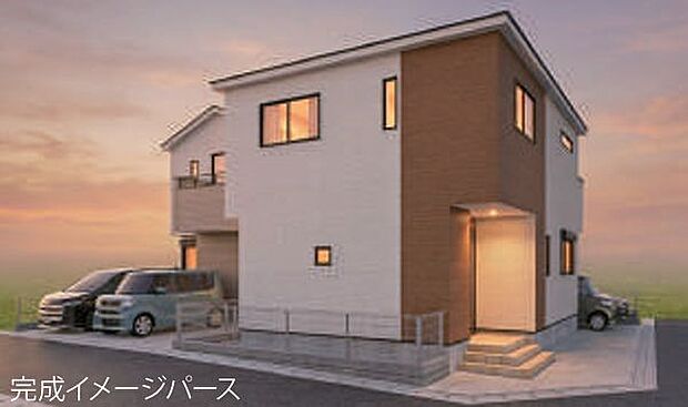 訪れる人の記憶に残るスタイリッシュな邸宅。(パースはイメージのため実際と色柄が異なる場合があります)