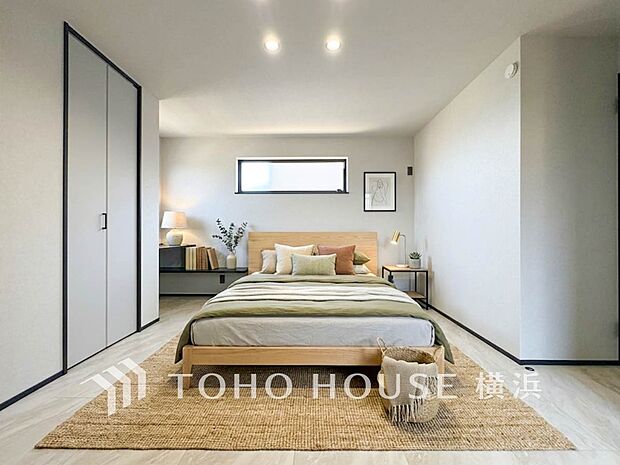 一日の疲れをいやしてくれる寝室。※生成AIによるイメージです。家具・小物は販売価格に含まれません。