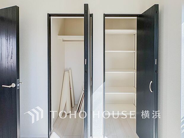住まいの快適性を左右する収納は欲しい場所に使い勝手のよい収納を確保しています。