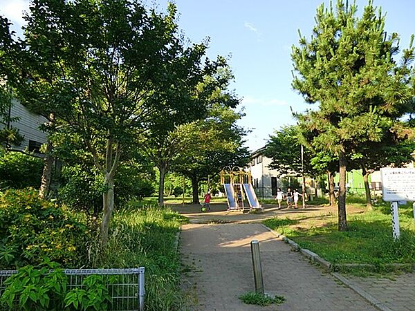 桜小路公園　550m　ハスの花が美しい池を中心に整備された公園。カワセミやアオサギなど色々な生き物と出会えます。