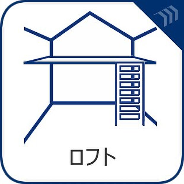 【ロフト】 「もう一部屋ある」ようなスペースの有効活用、収納場所として活用できます。
