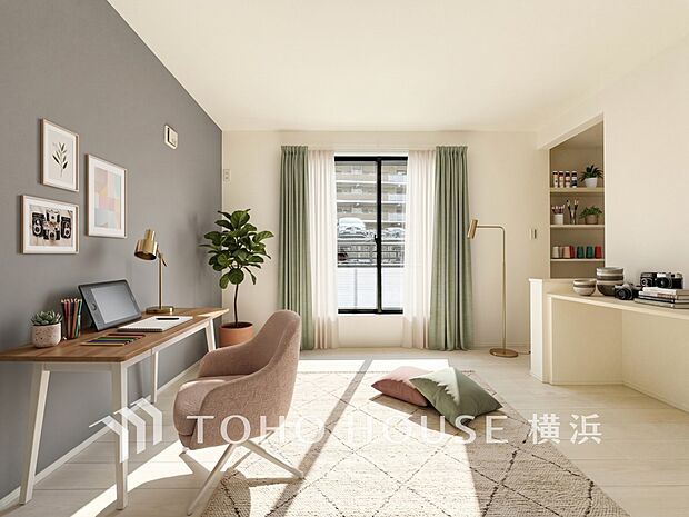 自分時間を快適に過ごせるお部屋。※生成AIによるイメージです。家具・小物は販売価格に含まれません。