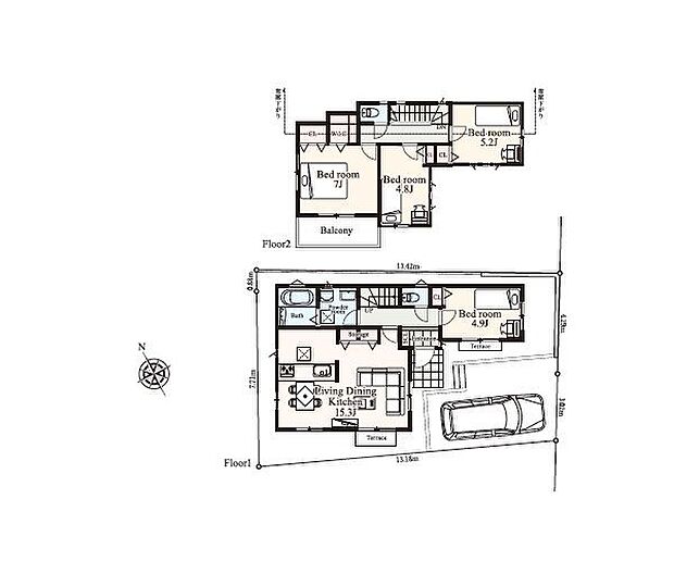 4LDK 建物面積89.45m2 土地面積106.13m2