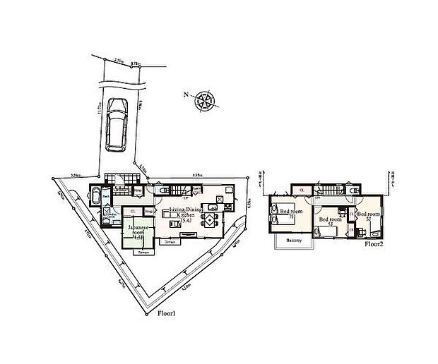 4LDK 建物面積90.48m2 土地面積153.69m2
