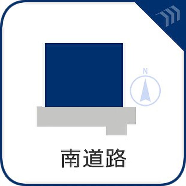 【南道路】 南道路に面し陽当たり良好です。