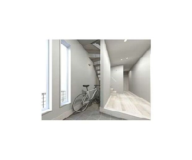玄関と廊下。（パースはイメージのため実際と色柄が異なる場合があります）