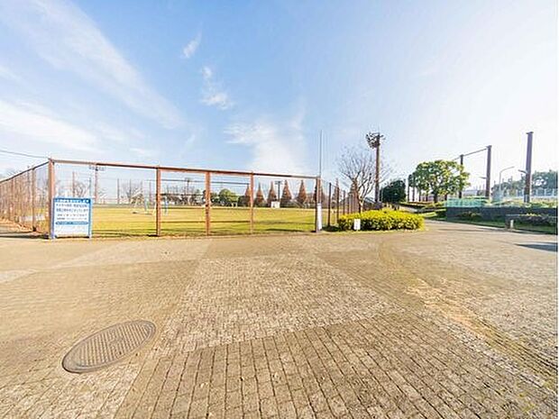 清水ヶ丘公園　450m　小高い丘の上にあり野球場、テニスコート、プールなどスポーツに親しめる公園。遊具も豊富。 