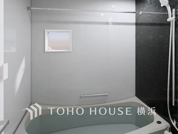 浴室。(パースはイメージのため実際と色柄が異なる場合があります)