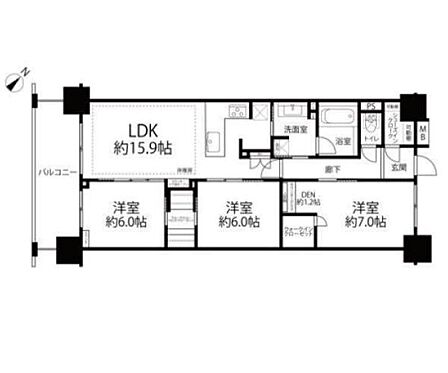 3LDK 専有面積83.18m2