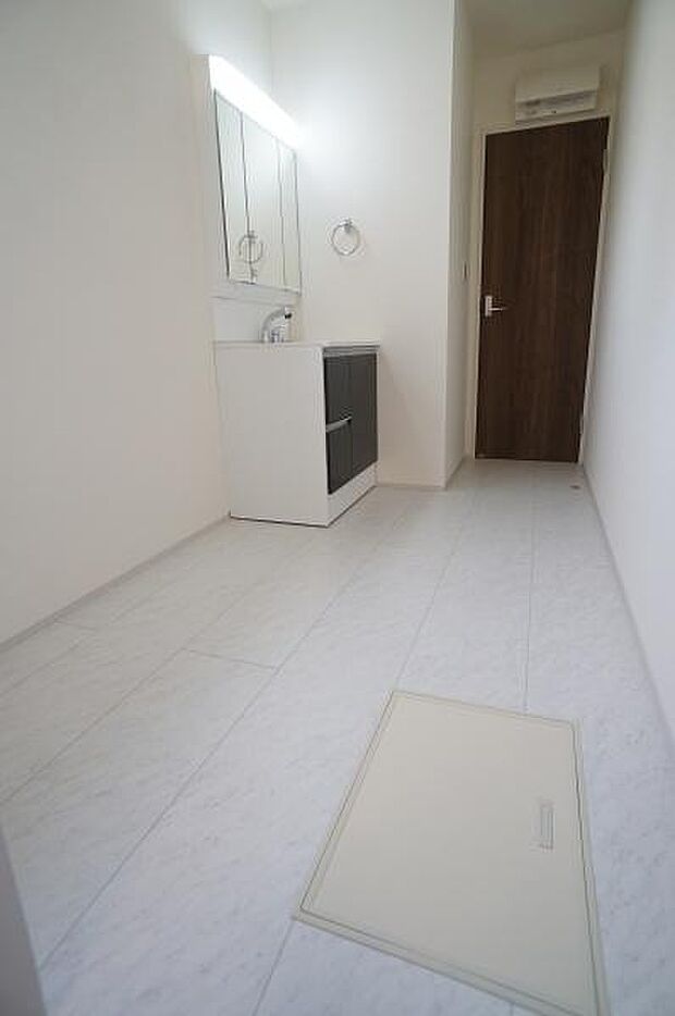 手洗いと脱衣を簡易物で仕切って使っても。