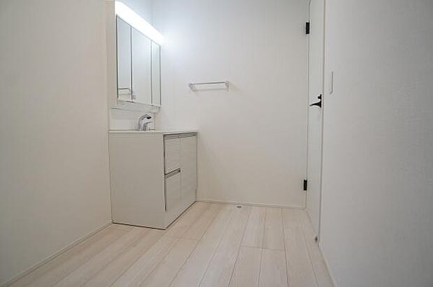 収納力のある三面化粧台。