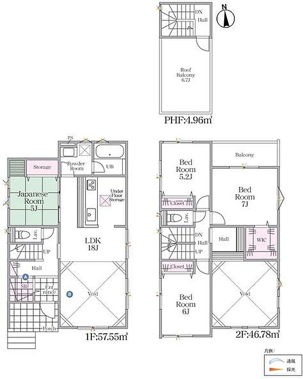 吹き抜けのある開放感ある間取り