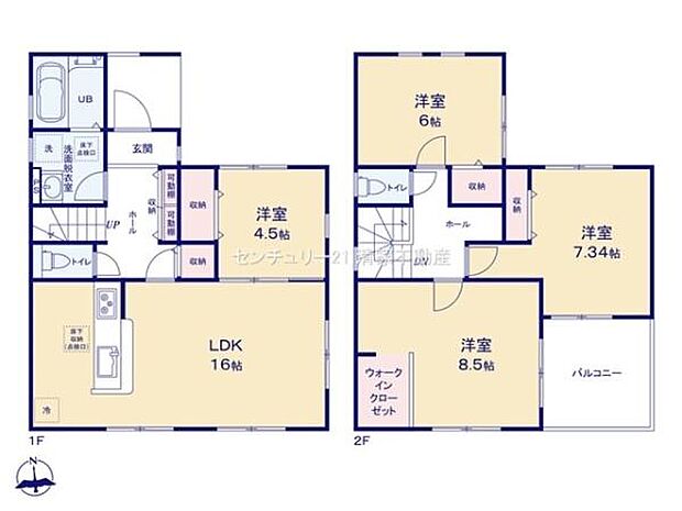 全室2面採光の明るい室内！