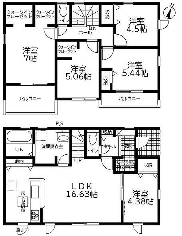 部屋数豊富な5LDK間取り！