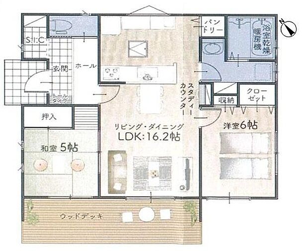 2LDKの平屋のお家!