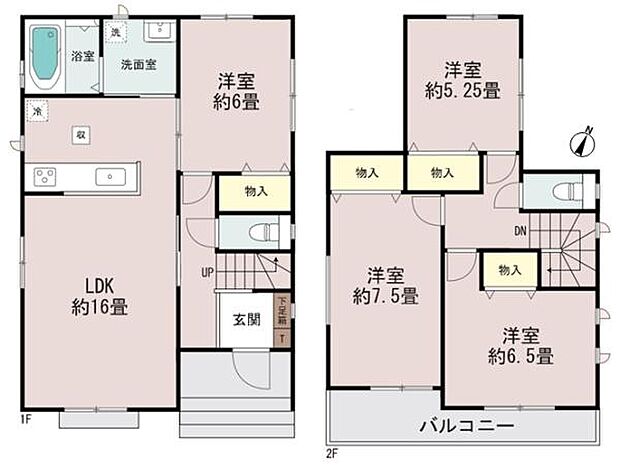 全室2面採光の明るい室内!