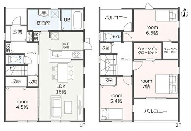全居室収納付きでスッキリ片付く住まい