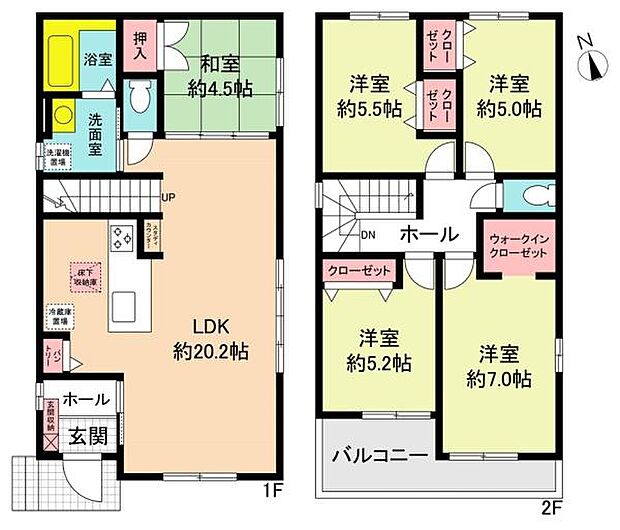 部屋数豊富な5LDK間取り！