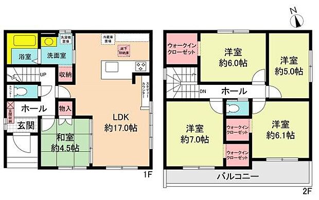 部屋数豊富な5LDK間取り！