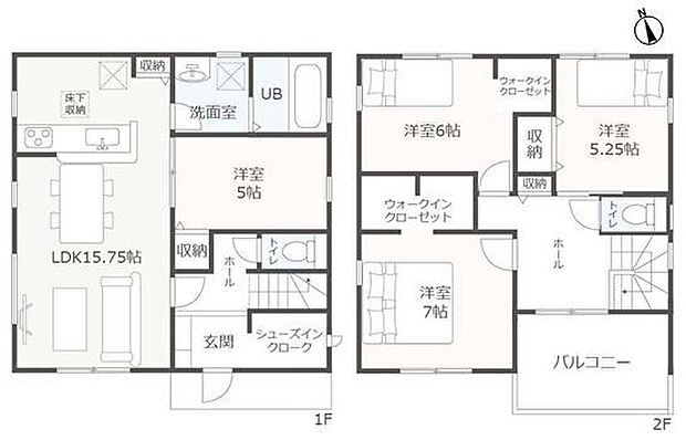 全居室収納付きでスッキリ片付く住まい
