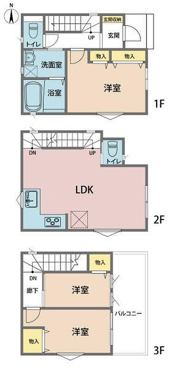 プライバシー性の高い2階LDK!家族のコミュニケーションのとりやすいリビングイン階段採用!