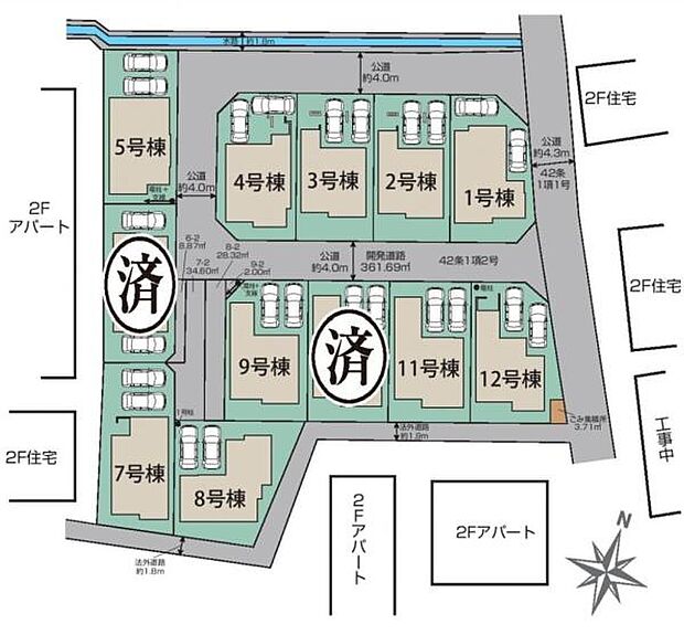 〜全体区画図〜全12棟の分譲住宅！こちらは3号棟のご紹介です！