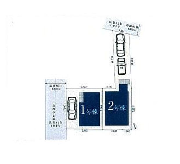 〜全体区画図〜全2棟の分譲住宅!こちらは1号棟のご紹介です!