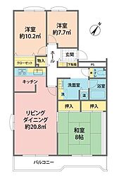 大宮七里サンコーポ4 3LDKの間取図画像