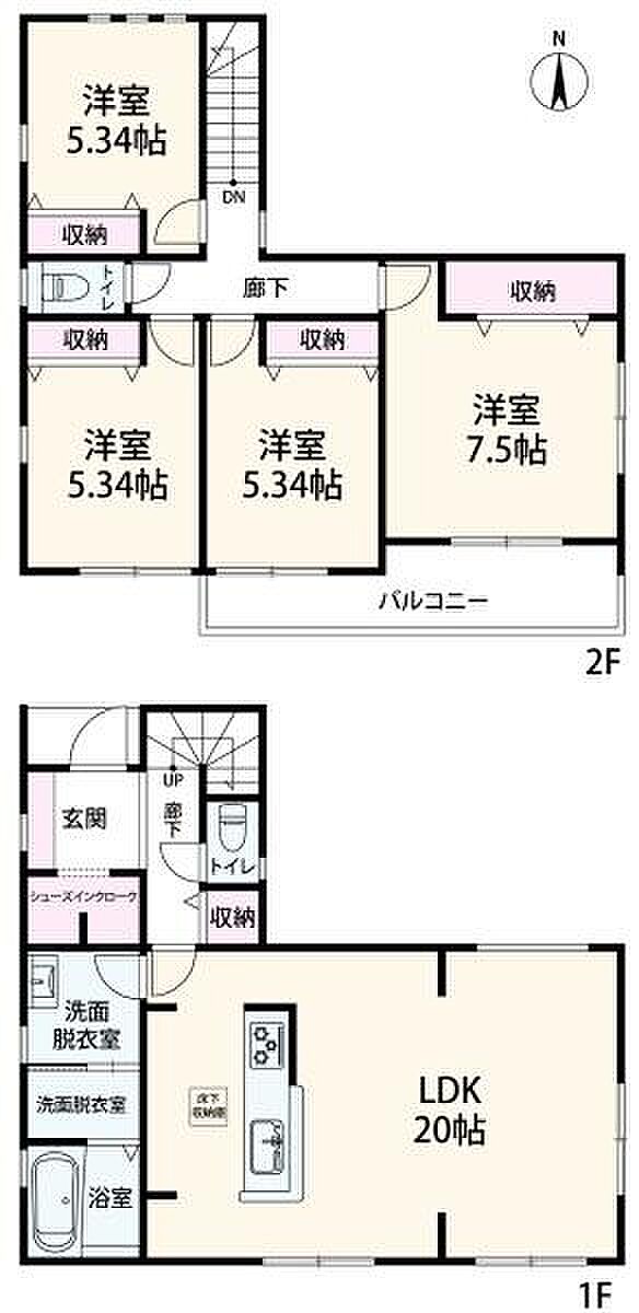 使いやすい間取りです。収納が沢山あり、お部屋は広く使えそうですね。