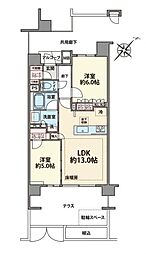 レ・ジェイド横濱花之木 2LDKの間取図画像