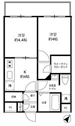 扶桑ハイツ四谷 2Kの間取図画像