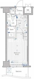 グランド・ガーラ高輪 1Kの間取図画像