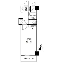 シルキーハイツ九段南2号館 ワンルームの間取図画像