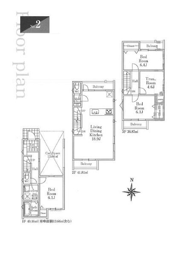 LDKはゆったり18.9帖！プライバシー性の高い2階LDKはバルコニー2面付きで開放感のある空間！全居室収納、パントリー完備でお部屋がすっきり片付きます！