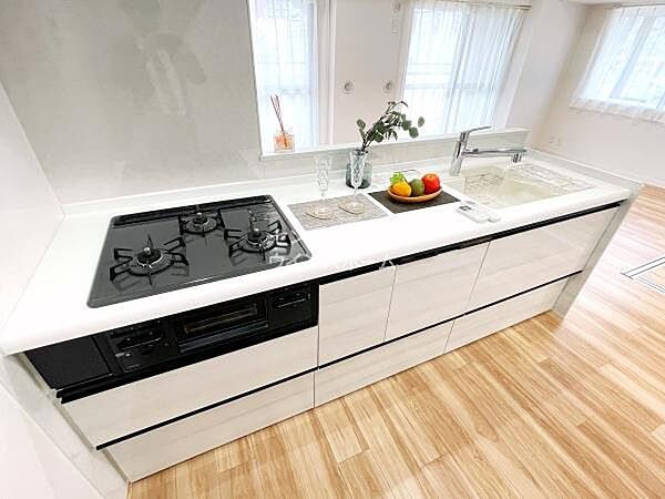 システムキッチンは新規交換済なのでピカピカです！ビルトイン食洗機に浄水器・滑らかな形状のワイドシンク・たっぷりの収納スペースなど使い勝手の良い高機能タイプとなっています！