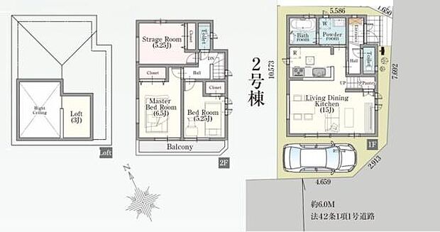 広々した空間を演出できる吹き抜けとロフトが魅力の邸宅！家族のコミュニケーションが弾む人気の対面キッチン！駐車スペース1台あり。