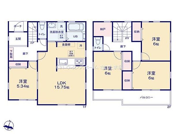 広々15.75帖LDK!収納豊富な4SLDK!