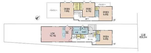 LDK16帖超！全居室収納付きでスッキリ片付きます！カースペース2台あり！