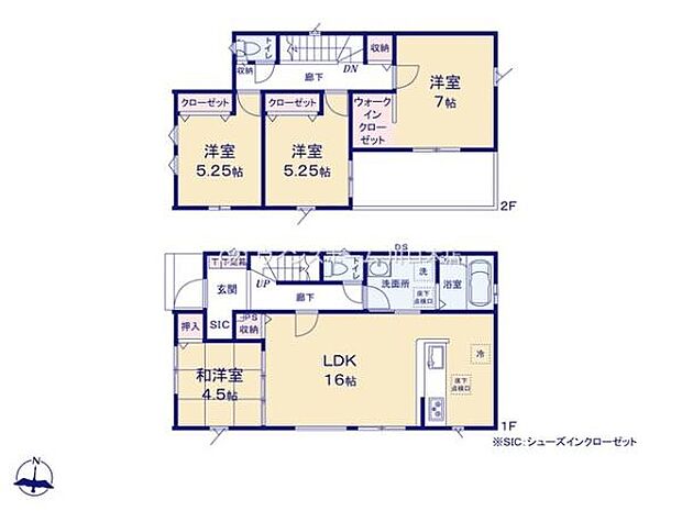 120平米の広さ！ホール収納、リビング収納付き！駐車2台可能です。