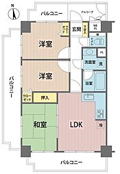 ライオンズガーデン東浦和 3LDKの間取図画像