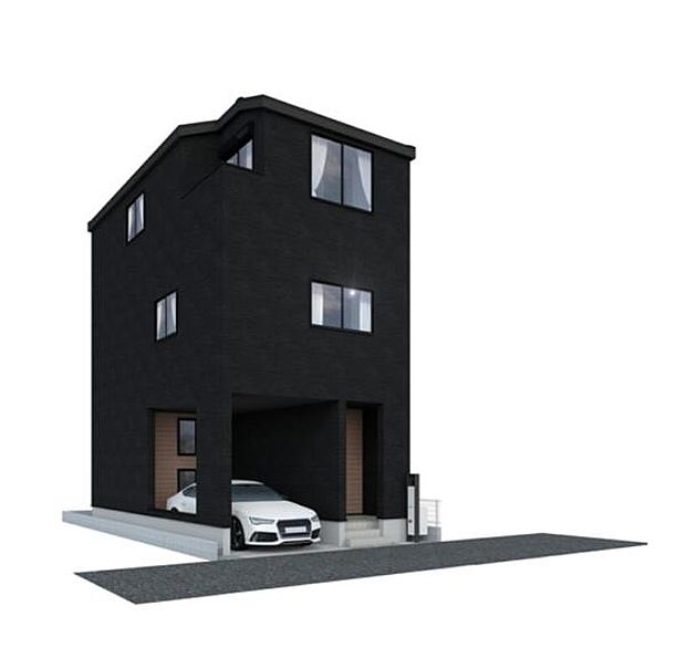 (外観パース)2026年4月完成予定!新築分譲住宅全2棟!LDK14.5帖超の3SLDK!最新設備完備!