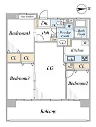 ヴィルヌーブ戸田公園南棟 3LDKの間取図画像