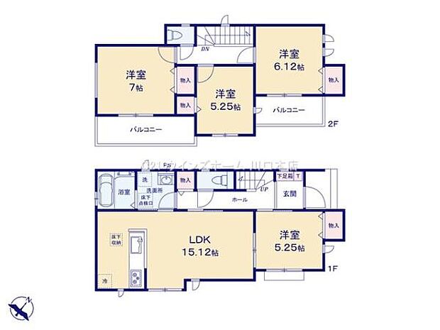 LDKは広々15帖超!バルコニー2面付き・採光良好です。