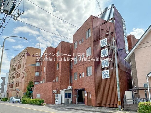 安東病院まで1880m