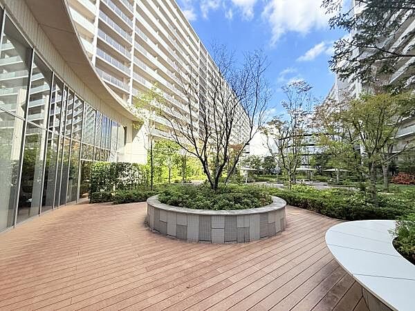 広大な中庭「センターフォレスト」があります！常緑樹に囲まれた憩いの場です。新鮮な空気を味わいながら気分もリフレッシュできそうですね！